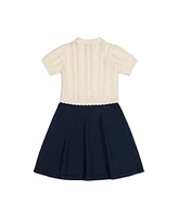 Hope & Henry Toddler Girls Short Sleeve French Schoolgirl Sweater Dress