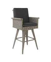 30" Water-Resistant Wicker Barstool