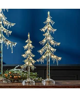 Slickblue Led Tree (Set of 2) 12"H, 18"H Acrylic 3 Aaa Batteries Not Included