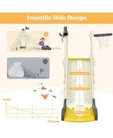 Skonyon 6-in-1 Toddler Climber Slide Playset with Basketball Hoop