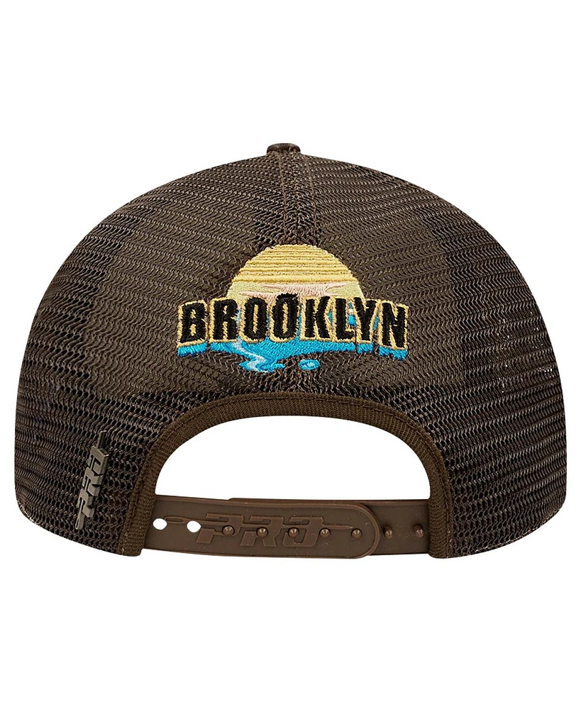 Pro Standard Men's Cream/Brown Brooklyn Nets Glint Sunset Snapback Hat