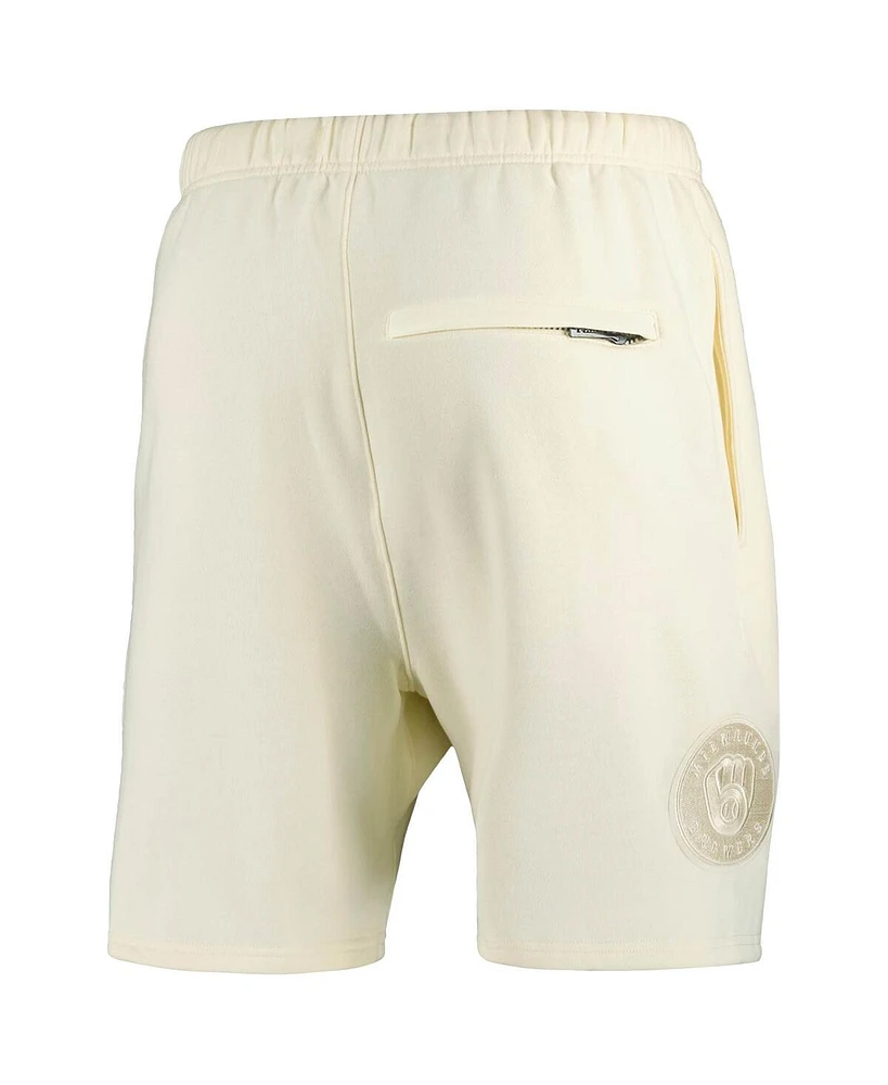 Pro Standard Men's Cream Milwaukee Brewers Neutral Fleece Shorts