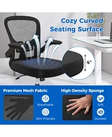 Ergonomic Office Chair with Flip-Up Armrests Rocking Backrest Computer Desk Chair