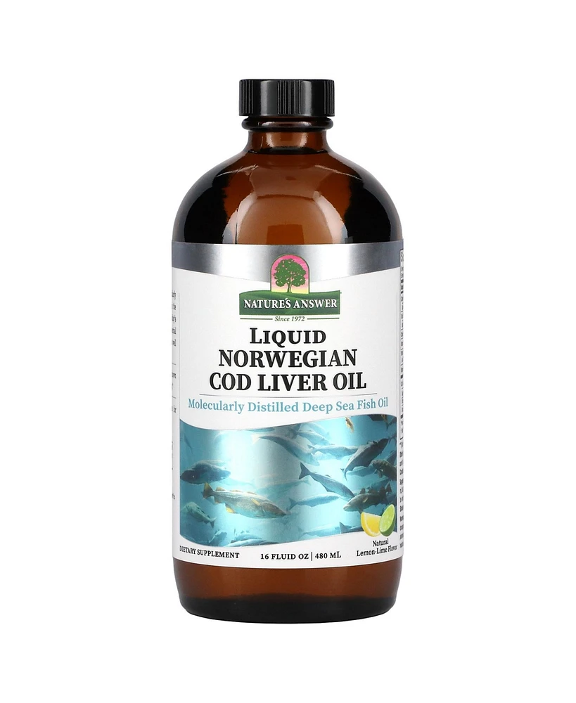 Nature's Answer Liquid Norwegian Cod Liver Oil Natural Lemon-Lime