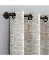 Parrish Distressed Grid Thermal Extreme 100% Blackout Grommet Curtain Panel