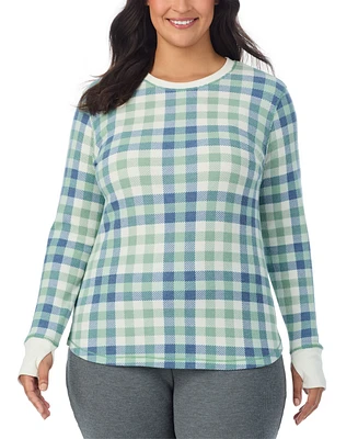 Cuddl Duds Plus Size Long-Sleeve Crewneck Thermal Top