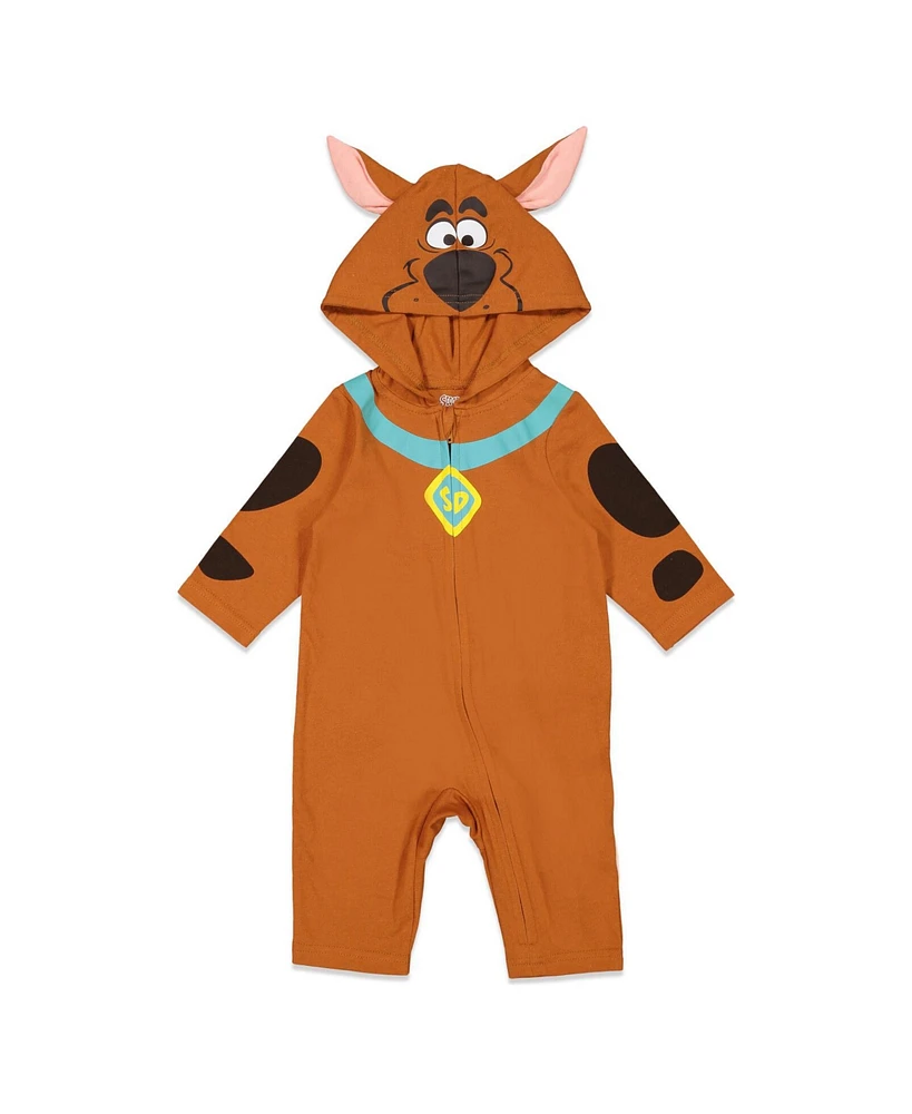 Scooby Doo Little Boys Scooby-Doo Zip Up Cosplay Coverall Newborn to Adult (0-6 Months - 2XL