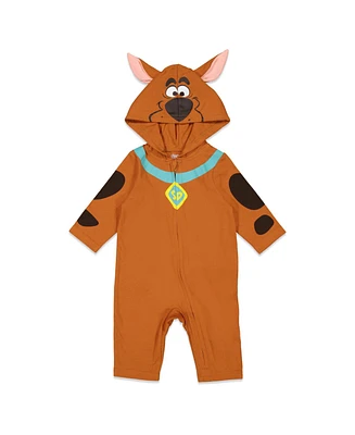 Scooby Doo Little Boys Scooby-Doo Zip Up Cosplay Coverall Newborn to Adult (0-6 Months - 2XL