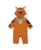 Scooby Doo Little Boys Scooby-Doo Zip Up Cosplay Coverall Newborn to Adult (0-6 Months - 2XL