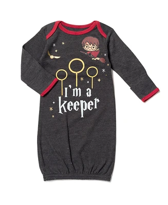Harry Potter Baby Boys 3 Pack Long Sleeve Swaddle Sleeper Gowns