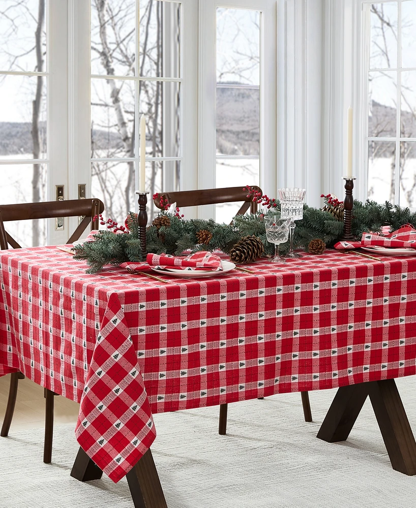 Elrene Sherwood Tree Dobby Cotton Rectangle Tablecloth