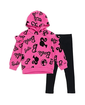 Barbie Little Girls Fleece Hoodie and Leggings Outfit Set