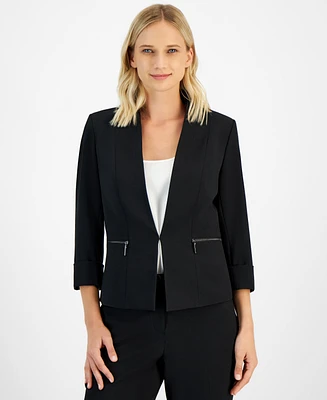 Kasper Women's Blazer with Zipper Pocket Detail