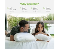 Cariloha Universal & Adjustable Flex Pillow | White | King | 38"x20" | Viscose Material | Naturally breathable, Hypoallergenic, and Moisture wicking