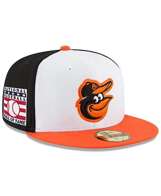 New Era Men's White/Orange Baltimore Orioles National Baseball Hall of Fame 59FIFTY Fitted Hat