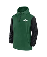 Nike Men's Green/Black New York Jets 2024/25 Sideline Pre-Game Player 1/2-Zip Hoodie Jacket