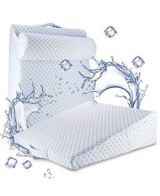 Clara Clark Supportive Cooling Gel Memory Foam Triangle Bed Wedge Pillow