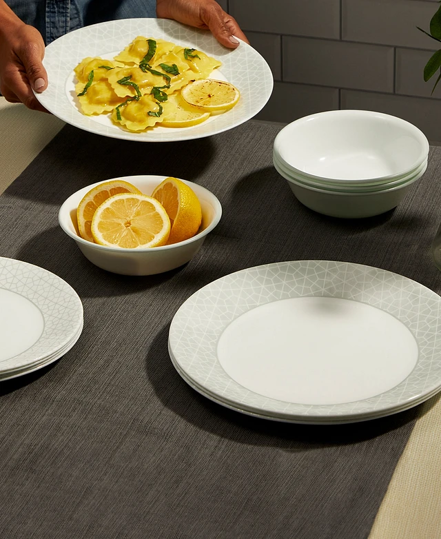 Dinnerware Set Corelle Woven Lines Dinnerware Corelle Linen Weave