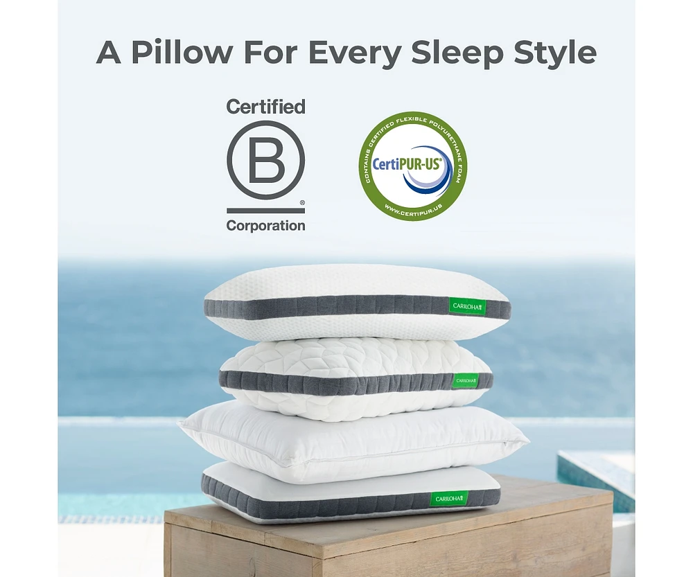 Cariloha Luxurious Cooling Classic Pillow | King | White | 38"x20" | Viscose Material | Naturally breathable, Hypoallergenic, and Moisture wicking