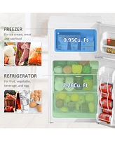 Compact 3.2 Cu.Ft Mini Fridge with Adjustable Shelf, Thermostat, Reversible Door