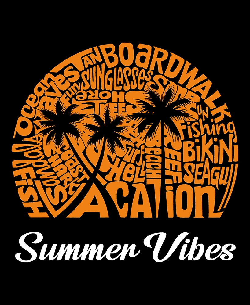 La Pop Art Men's Summer Vibes Word Crewneck Sweatshirt