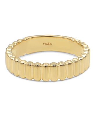 Devata Ribbed Band Ring in 14K Gold, Size 7, approx. 2.7 grams