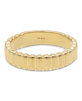 Devata Ribbed Band Ring in 14K Gold, Size 7, approx. 2.7 grams