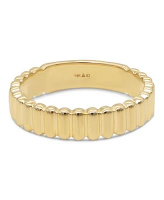 Devata Ribbed Band Ring In 14k Gold Size 7 Approx. 2.7 Grams