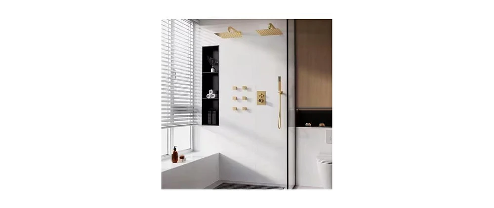 Casainc Single Handle 1-Spray Thermostatic 4-function Shower Faucet