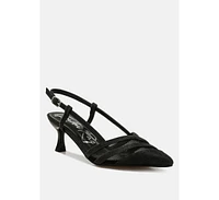 Daldra Kitten Heel Slingback Sandals