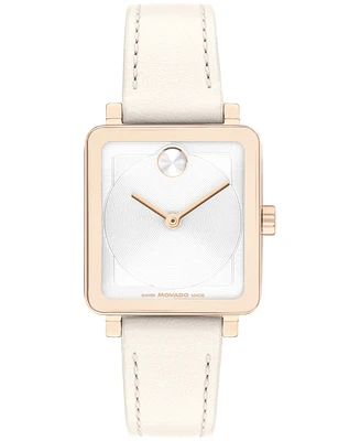 Movado Women's Bold Evolution 2.0 Swiss Quartz White Leather Watch 26mm