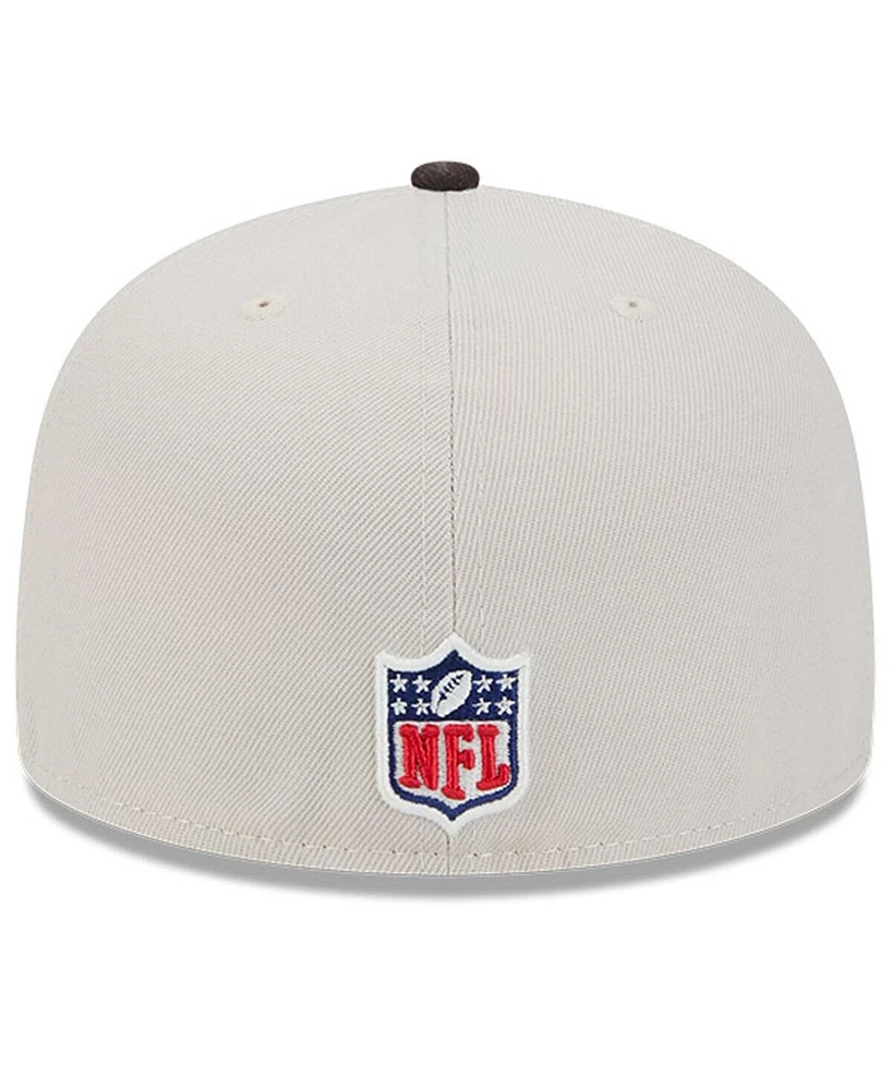 New Era Men's Stone/Brown Cleveland Browns 2024 Sideline Historic 59FIFTY Fitted Hat