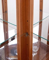 Simplie Fun Lighted Glass Curio Cabinet with Crown Corner