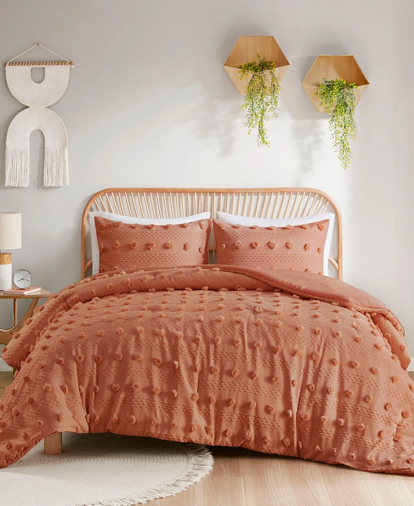 Intelligent Design Lucy Clip Jacquard 3-Piece Comforter Set, King/California King