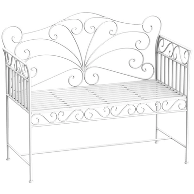 Outdoor Patio Bench with Armrests for Backyard