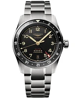 Longines Men's Swiss Automatic Spirit Zulu Time Silver-Tone Titanium Bracelet Watch 39mm