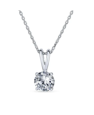 Bling Jewelry 1.5CTW Cz Solitaire Round Clear Cubic Zirconia Pendant Necklace s Sterling Silver