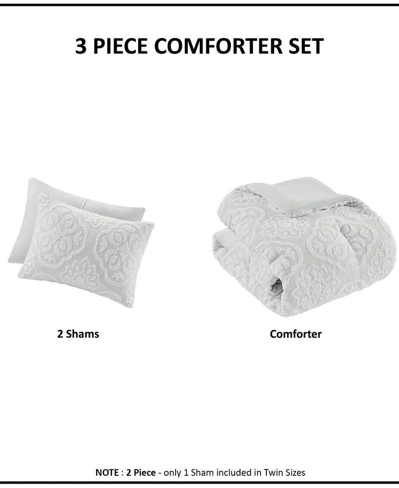 Madison Park Everly Woven Medallion 3-Pc. Comforter Set