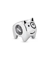 Bling Jewelry Small Puppy Pet Animal Lover Bff Spot Dog Charm Bead Oxidized Sterling Silver Fits European Bracelet