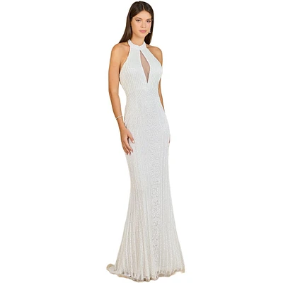 Lara Women's Halter Neck Dress with Keyhole
