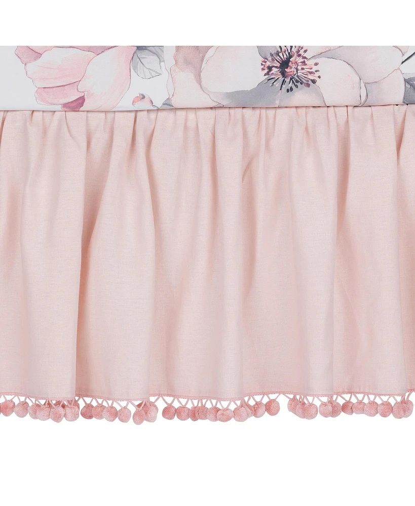 Lambs & Ivy Signature Botanical Baby Watercolor Floral 4-Piece Crib Bedding Set