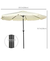 9' Ruffled Patio Umbrella with Tilt and Crank