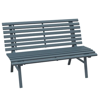 48" Blue Aluminum Outdoor Patio Bench