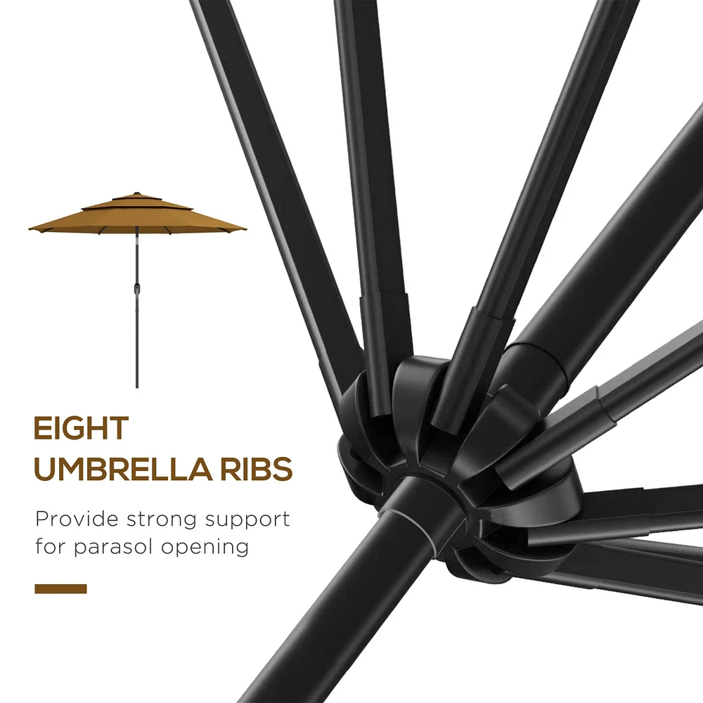9FT 3-Tier Patio Umbrella with Tilt