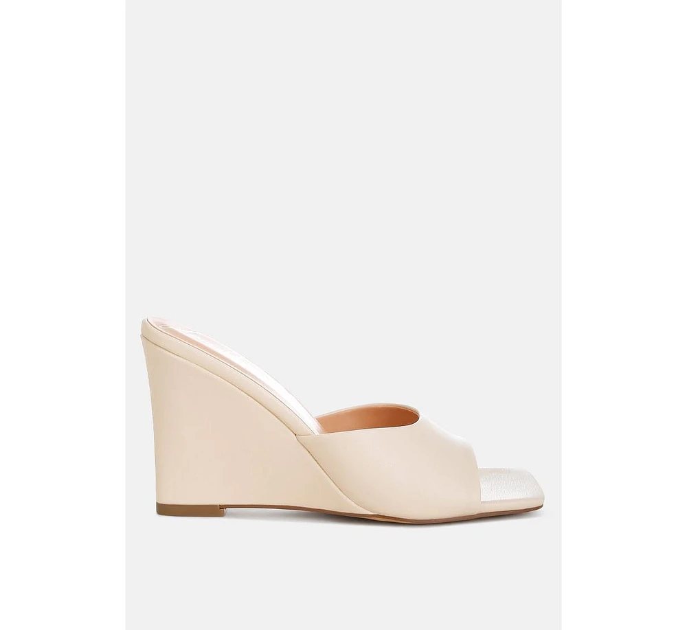 Norta Faux Leather Wedge Sandals
