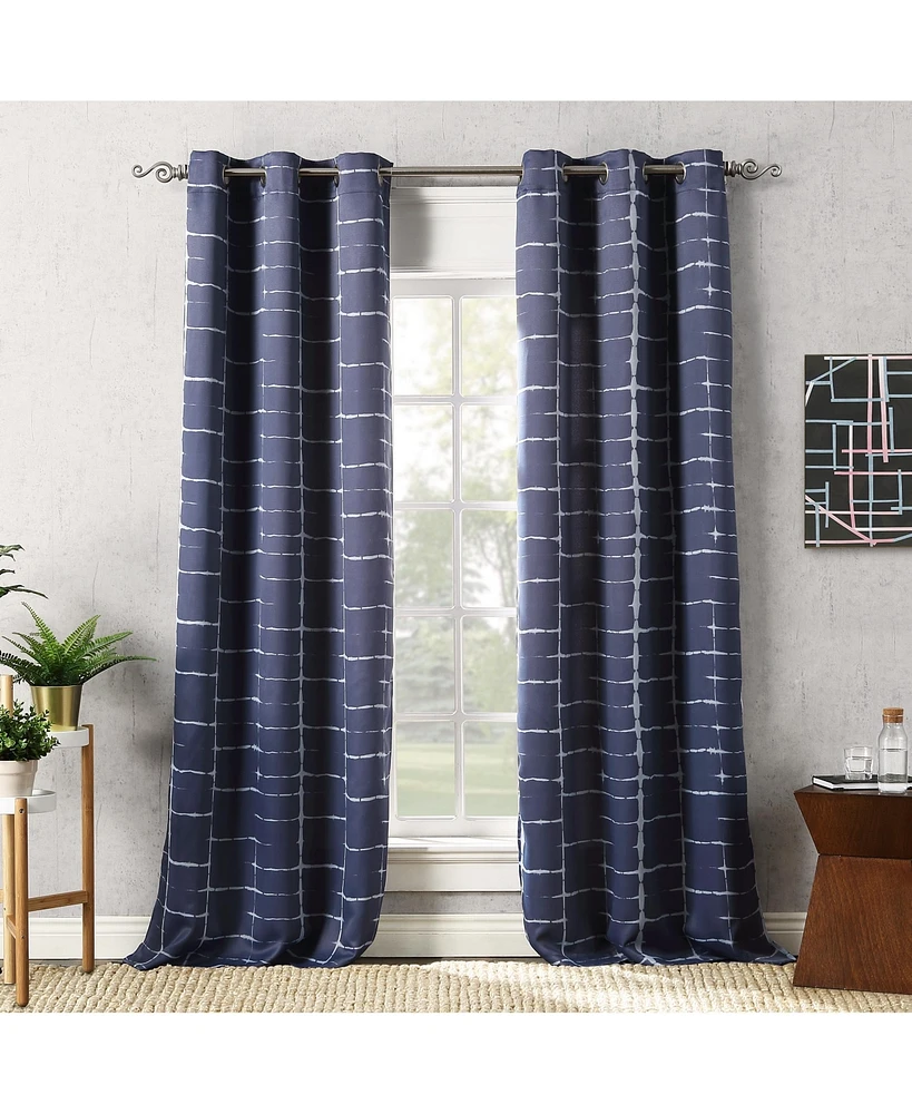 Saki Shibori Print Blackout Grommet Curtain Panel