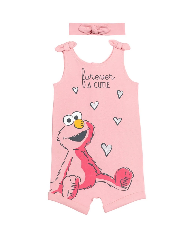 Sesame Street Baby Girls Elmo Romper and Headband