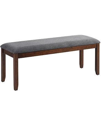 Upholstered Entryway Bench Footstool with Wood Legs