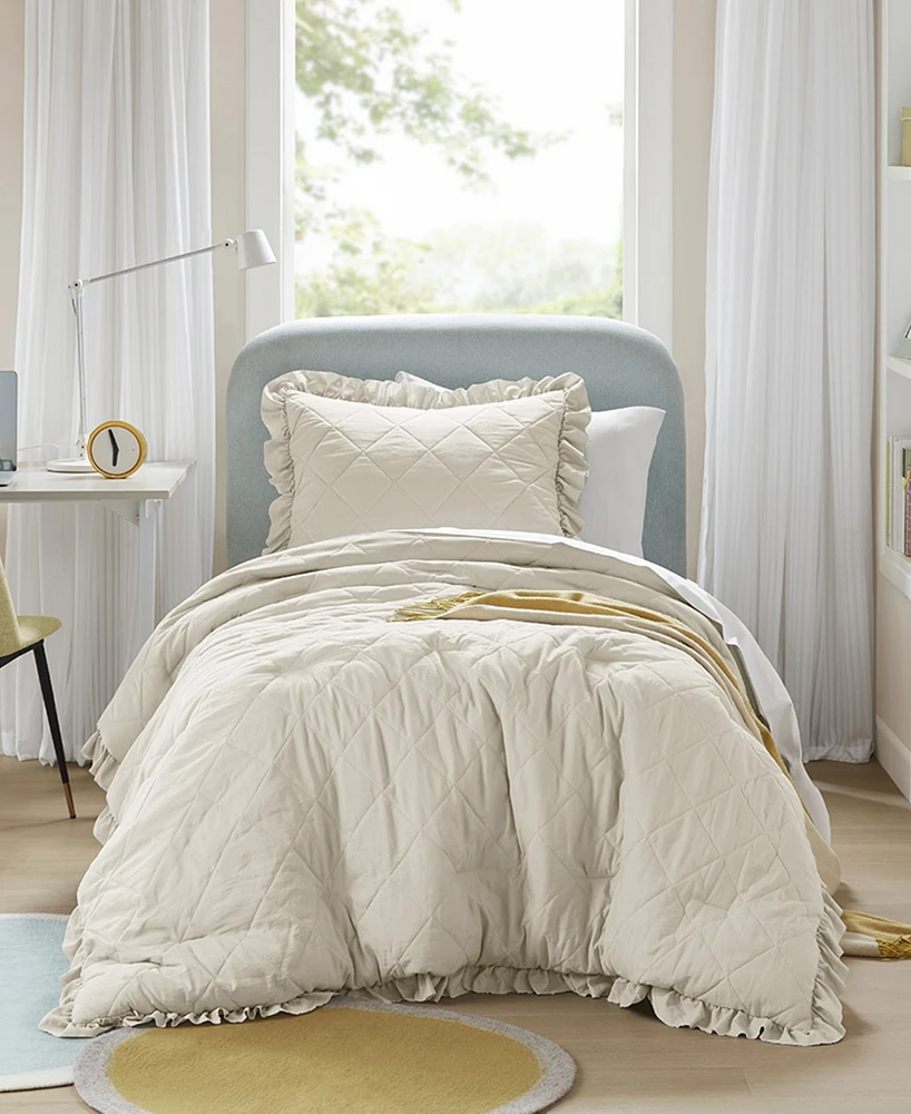 510 Design Phoebe Diamond Quilted Ruffle Edge 2-Pc. Comforter Set, Twin/Twin Xl