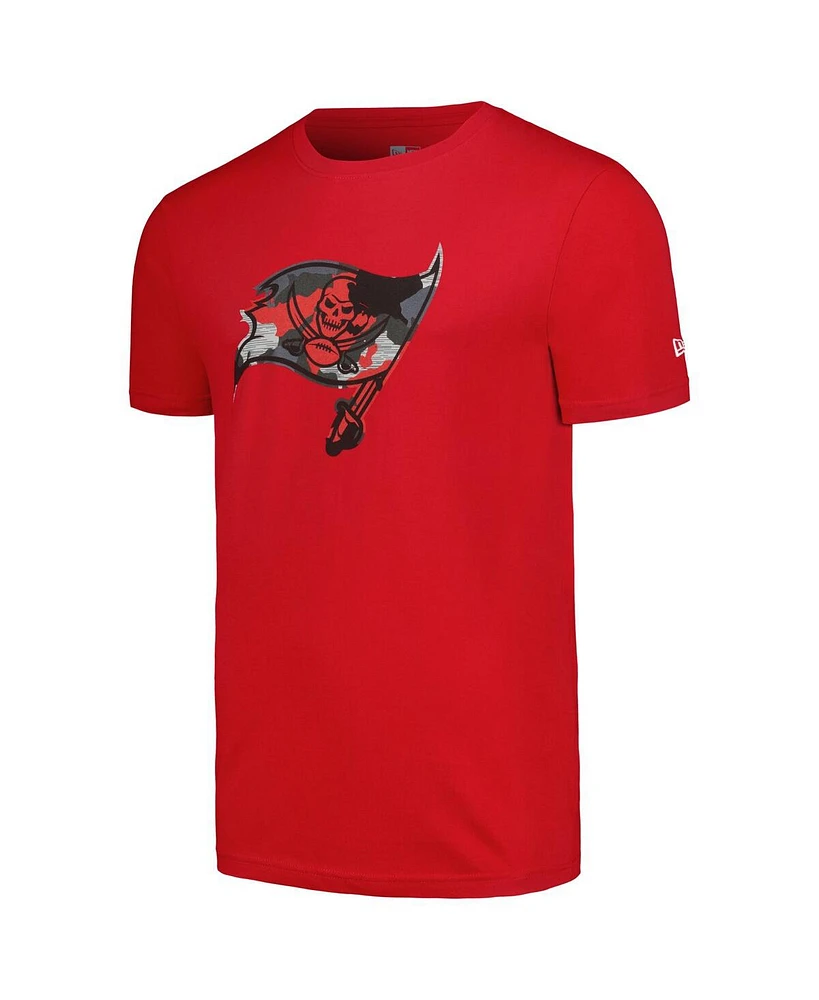New Era Men's Red Tampa Bay Buccaneers Camo Logo T-Shirt